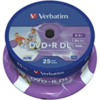 Verbatim 43667 - DVD+R doble capa inkjet printable 8x- pack de 25